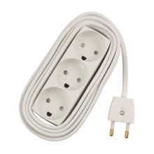 3-Stikdåse med 5,0 m ledning hvid - Elworks